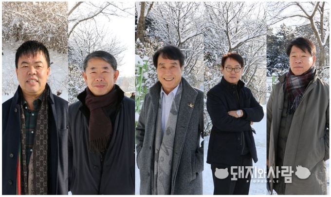 대한한돈협회 제 19대 회장단.왼쪽부터 이기홍 부회장, 손종서 부회장, 하태식 회장, 김정우 부회장, 서두석 부회장