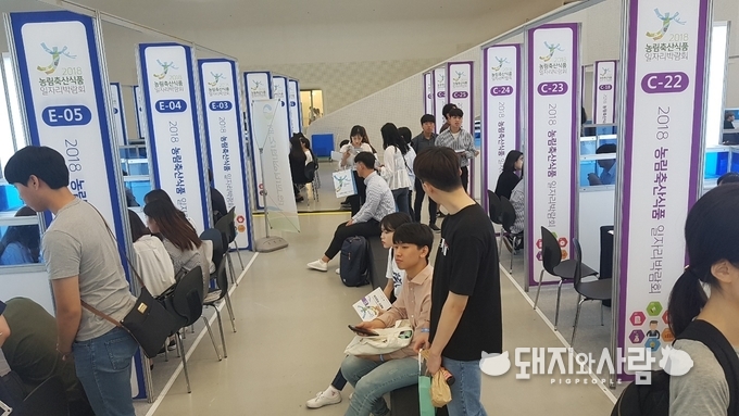 취업상담을 받거나 기다리는 청년들@돼지와사람 