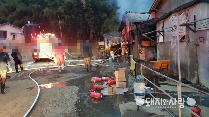 2일 충남 홍성 돈사 화재@홍성소방서