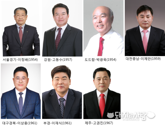 제2회 전국동시조합장선거 양돈농협 당선인(생년)@돼지와사람
