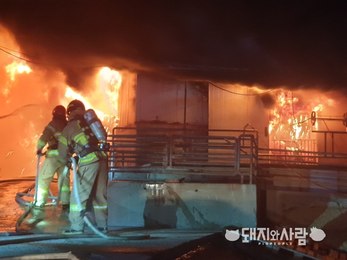 3일 충남 천안 돈사 화재@충남소방본부