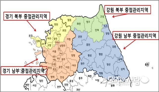 ASF 확산 방지를 위한 4대 권역@농식품부