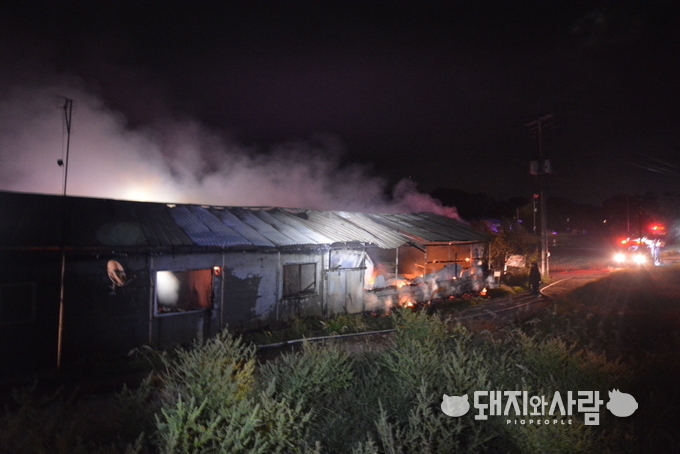 10일 충남 천안 돈사 화재 현장@천안 소방서