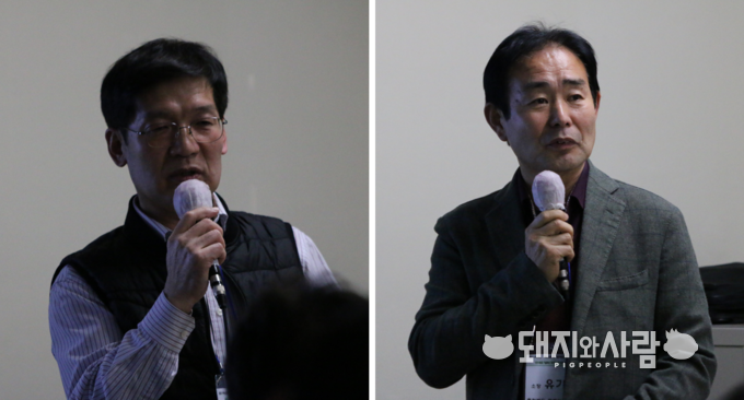 왼쪽부터 최권락 팀장(경기도청)과 유기조 소장(충북동물위생시험소 남부지소)@돼지와사람 