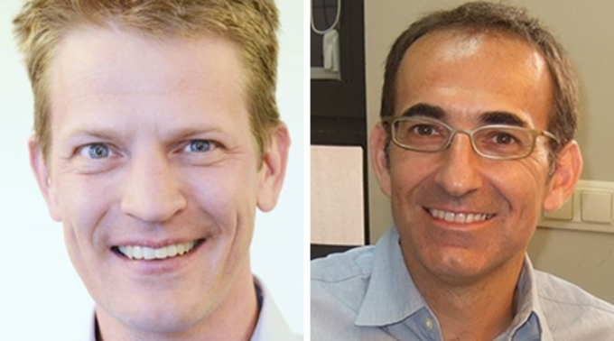왼쪽부터 Jesper Bisgaard Sanden(Porcus, Denmark), Enric Marco(Marco Vet Group Veterinary Consultancy, Spain)
