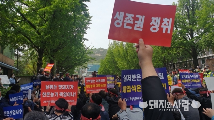 11일 한돈산업 사수 및 생존권 쟁취 기자회견 현장@돼지와사람 