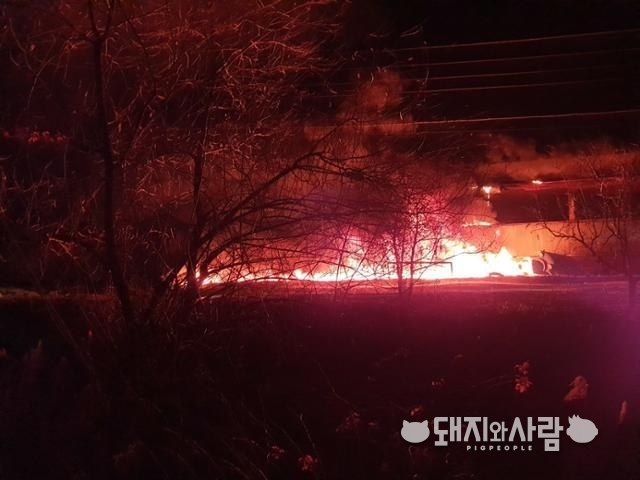 21일 경북 상주 돈사 화재@상주소방서
