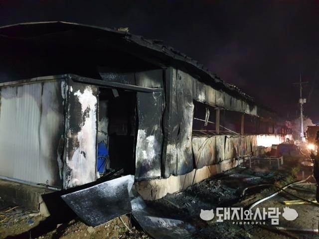 21일 경북 상주 돈사 화재@상주소방서