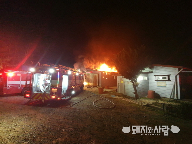 23일 충남 예산 돈사 화재@예산소방서