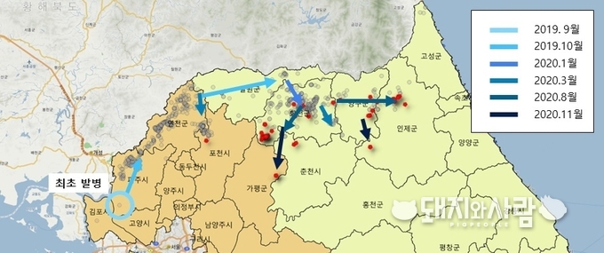 ASF 확산 방향 분석@경기도