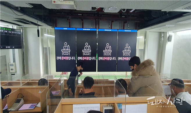 29일 온라인 경매 시작 전 준비@농식품부