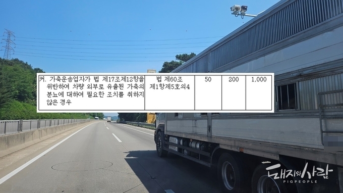 가축운송차량 분뇨 외부 유출 미조치 관련 과태료@가축전염병예방법 시행령 일부개정법령안