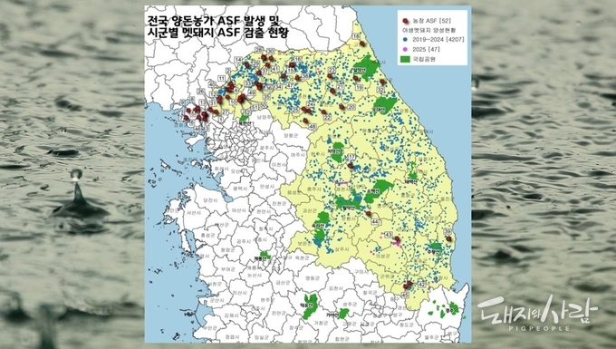 전국 양돈농장 ASF 발생 및 시군별 멧돼지 ASF 검출 현황(7.2일 기준)@경기도청