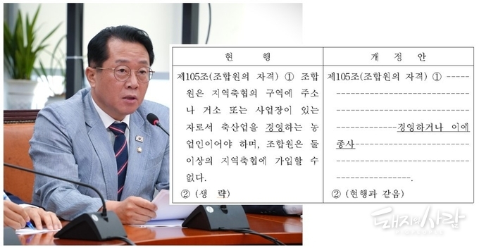 문금주 의원이 대표 발의한 농업협동조합법 일부개정법률안@문금주 의원 페이스북