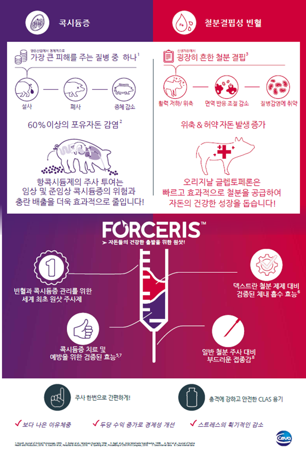 철분 결핍성 빈혈 & 콕시듐증 원샷 주사제, 포세리스!