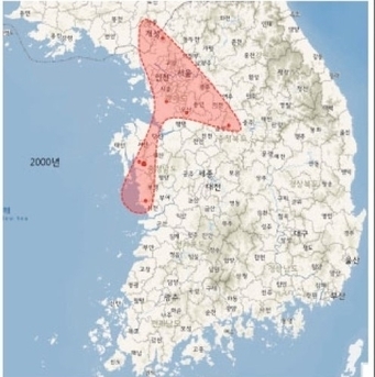 2000년 구제역 발생지도@2023년 구제역 역학조사 분석보고서