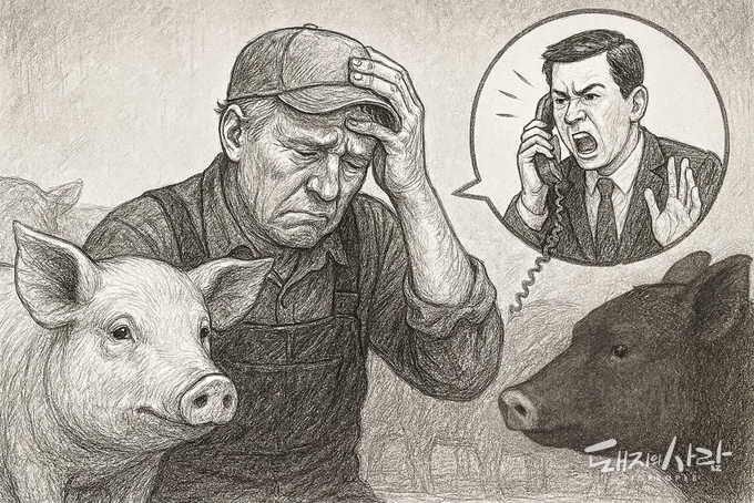 돼지 도매시장이 사실상 붕괴되어 거래가격 제시 기능을 제대로 못하는 경우 양돈농장은 여러 어려움에 봉착합니다@AI 이미지 
