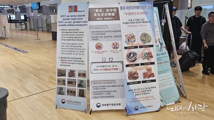 인천공항 불법휴대축산물 자진 신고 안내문@독자 제공
