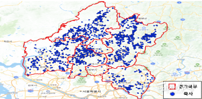 경기 북부 축사 분포@경기연구