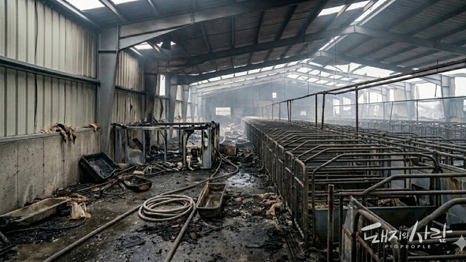 정월대보름 공주서 분만사 화재...돼지 166마리 폐사