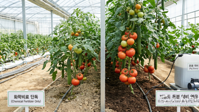 [초록] 저농도 돈분 액비의 시설하우스 연용이 토양 및 토마토·오이 수량에 미치는 영향