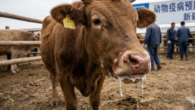 중국서 기존 백신으로 못막는 신종 구제역 발생....신장과 간쑤 두 곳