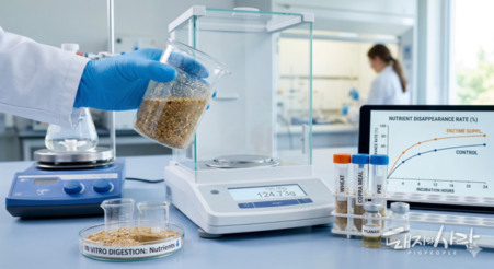 [초록] 자일라나아제 및 베타 만난아제의 첨가가 양돈용 원료사료의 in vitro 소화율에 미치는 영향