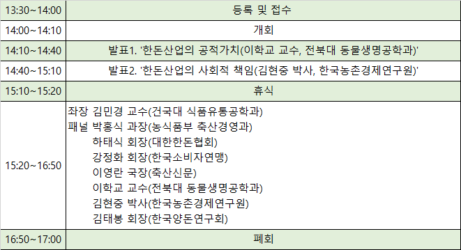 8월 27일 aT센터 제15회 양돈연구포럼 행사 일정
